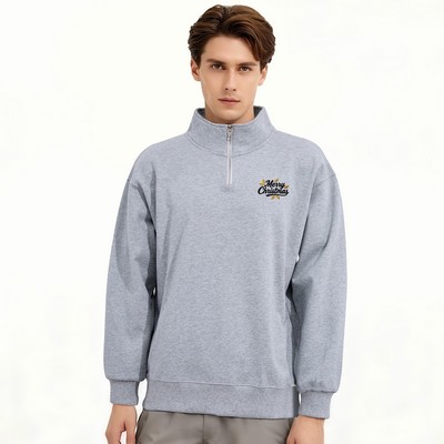 100% Cotton Unisex 360GSM Quarter Zip Sweatshirt