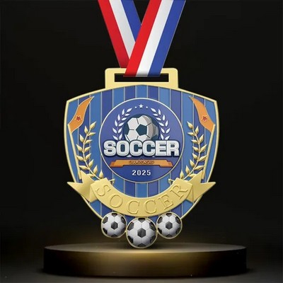2.5" UV Printed Soccer Medals