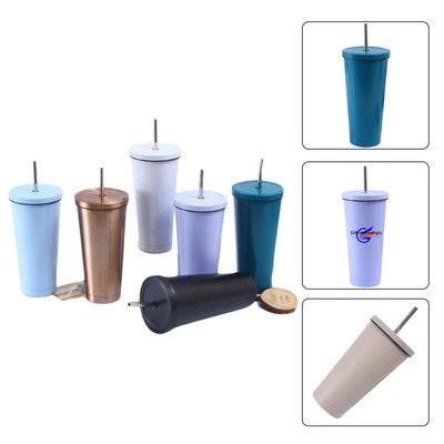 17 Oz Vacuum Tumbler With Straw