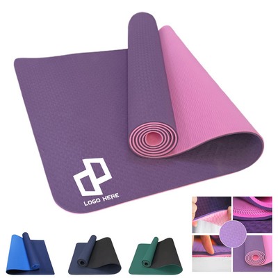 6Mm Thick Double Layer Two-Tone Tpe Yoga Mat