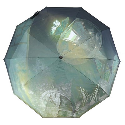 23" Auto-Open Folding Umbrella -Custom Full Color Print