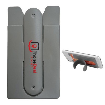 Silicone Phone Wallet with Adhesive Back and Foldable