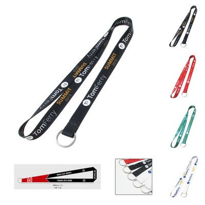 1" Lanyard w/ Black Metal Split Ring