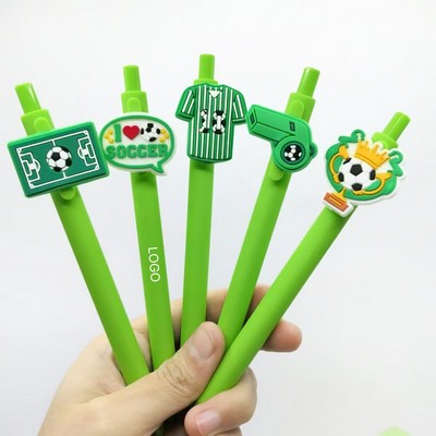 Soccer Theme PVC Patch Ballpoint Pen Football Sports Series Writing Pen Enthusiastic