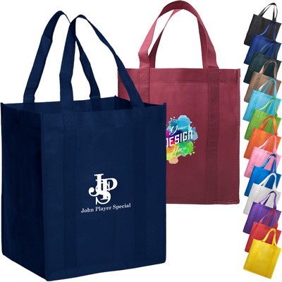Non-Woven Totes w/Gusset, Reusable Grocery Shopping Tote Bag (13"x15"x10")