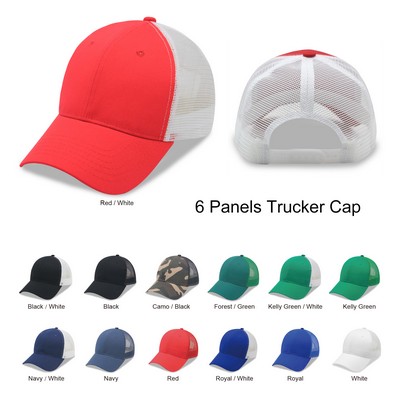 6 Panels Trucker Cap w/Snapback