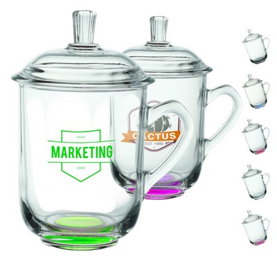 13 oz. Glass Coffee Mugs with Lids